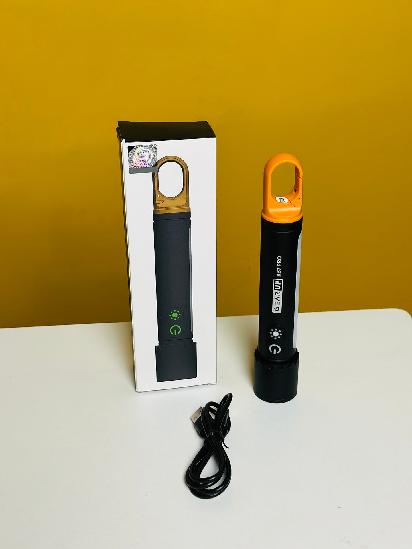 GearUP K57 PRO Rechargeable High Power Flashlight + Large COB Light with 5000mAh Lithium Battery