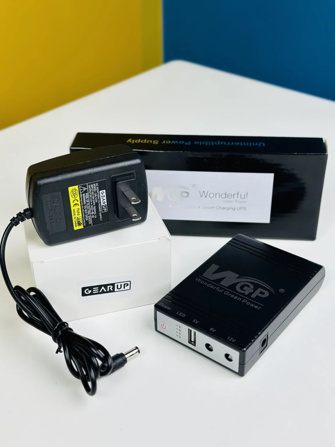 2024 NEW Model! WGP mini UPS 5/9/12V (10400mAh) + GearUP 12V/3A Adapter 🚚 ডেলিভারি চার্জ: ঢাকা সিটির ভিতরে : ৬০৳  ঢাকার বাহিরে : ১২০৳